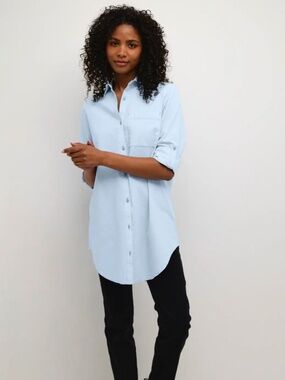 KAFFE Women's shirt dress Naya - light blue size XS - NWOT